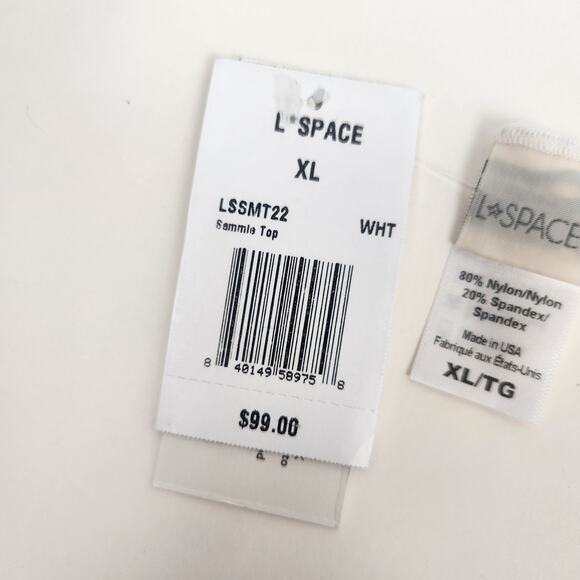 L*Space x Tessa Brooks Sammie Bikini Top White Size XL NWT - Picture 5 of 5